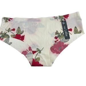 Love Libby Laser Cut Panty Red Floral Print Womens Small